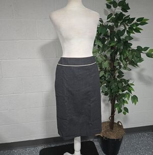 VTG 90s Amanda Smith Wool Acadamia Preppy Charcoal Gray Skirt Office Siren